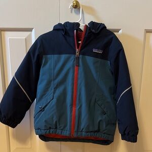 Patagonia Youth Teal and Navy Hooded Jacket